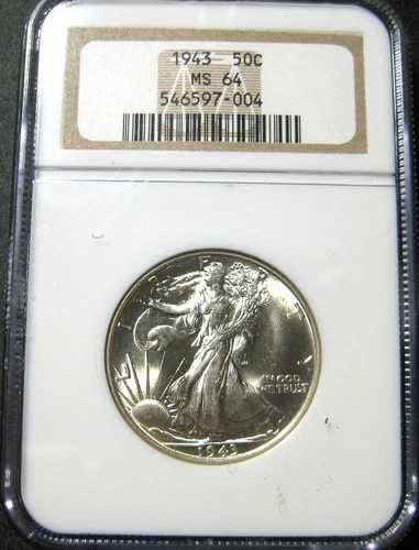 1943 NGC MS 64 シルバー リバティウォーキング 半光沢、外観良好 (a)
