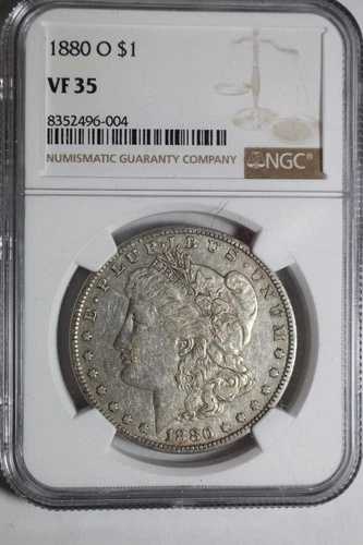 1880 O モルガン銀貨 NGC VF 35 #004