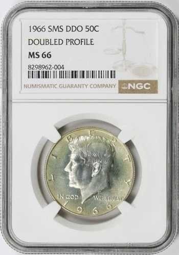 1966年 SMS ケネディ ハーフダラー 50セント DDO NGC MS66 ? ダブルプロファイル ? バラエティコイン