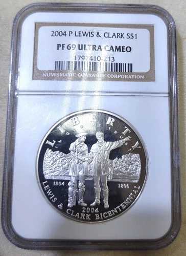 2004年 P ルイス＆クラーク記念銀貨！NGCによるグレードPF69！