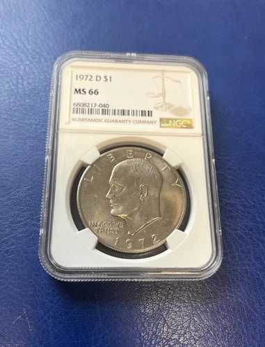 1972-D 1ドル アイゼンハワー ドル NGC MS66 6808217-040 非常に希少な美しいコイン