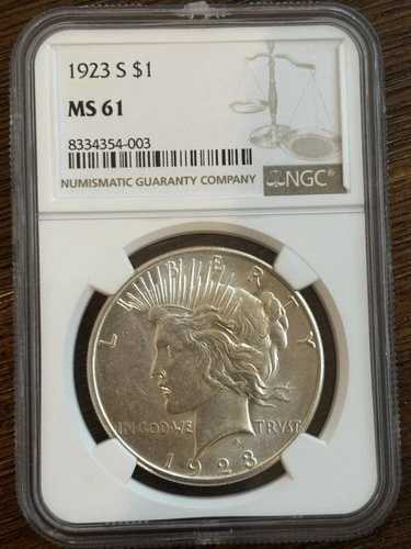 1923-S ピースドル 1ドル ? NGC MS61 ? オリジナルラスター ? サンフランシスコ