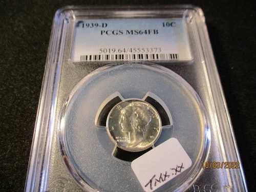 1939-D マーキュリーダイム PCGS MS64 FB 3373