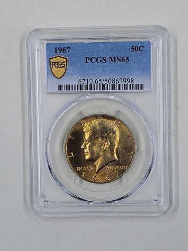 1967年 50セント PCGS MS65 ゴールドトーン ケネディ ハーフダラー