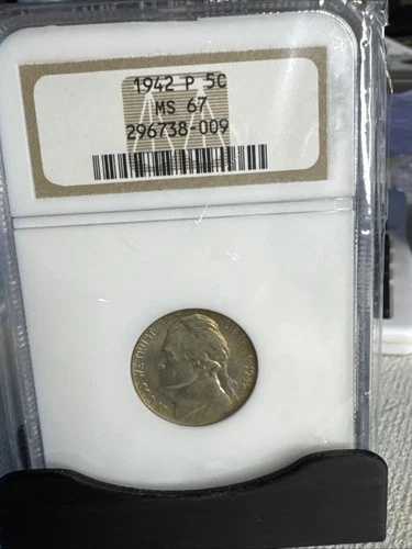 1942年 P ジェファーソン ニッケルシルバー NGC MS67 BU