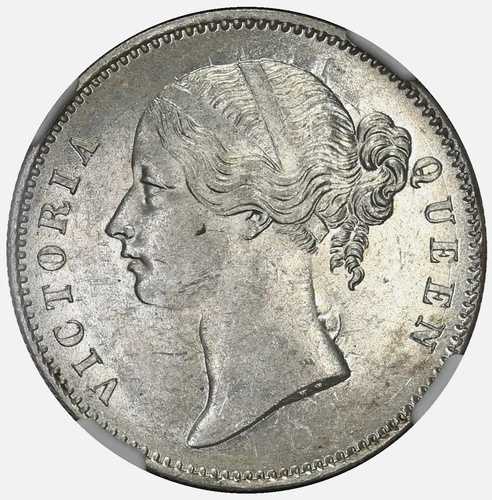 イギリス領インドルピー 1840年 (C または B) NGC MS61「ビクトリア」