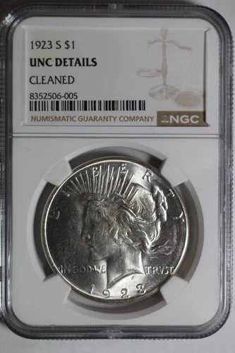 1923年 Sピース銀貨 NGC Unc 詳細 #005