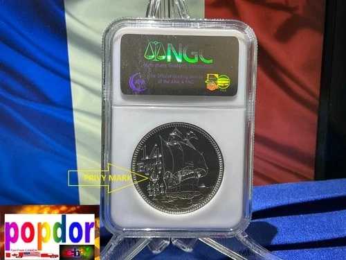 2004 ???? フランス 銀貨 1/4ユーロ - サミュエル・ド・シャンプラン枢密院刻印 NGC MS 69-