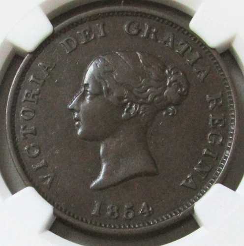 1854年 カナダ 1ペニー ニューブランズウィック ビクトリア 未完成旗 NGC VF 35 BN NB-2B2 40,040円