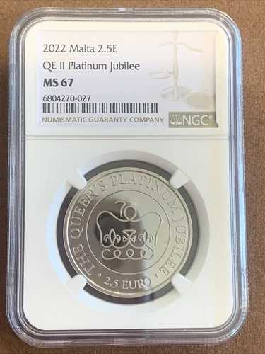 2022年-マルタ-QE IIプラチナジュビリー-NGC-MS67