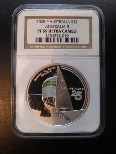 2008 $1 オーストラリア II 25周年記念 アメリカズカップ優勝 NGC PF69 ウルトラカメオ