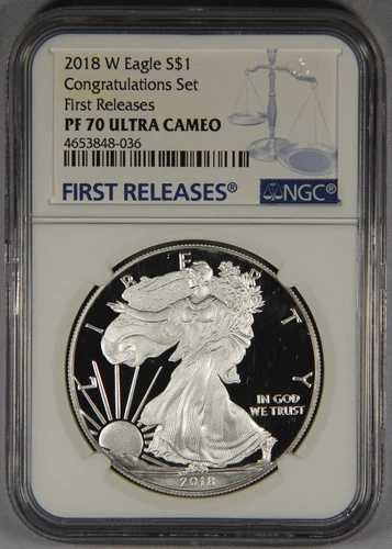 2018-W シルバーイーグルドル NGC PF70 ウルトラカメオ 初公開プルーフ おめでとうございます 50,820円