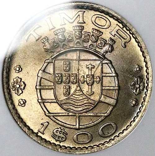 1958 NGC MS 65 ティモール 1 エスクード ポルトガル コロニー ジェム アジア コイン (25051101C)