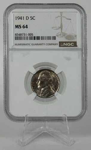 1941-D ジェファーソンニッケル NGC MS64 D/D RPM FS-501 DDO DDR ブリリアント UNC トーン