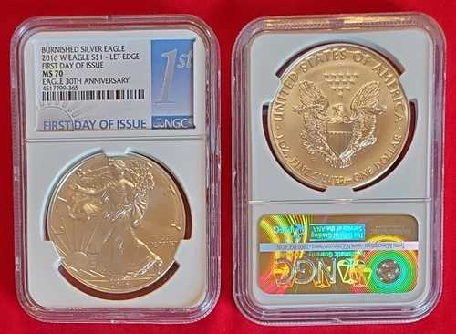 2016 W アメリカンイーグル 30周年記念 バーニッシュド レタードエッジ NGC MS70 FDOI