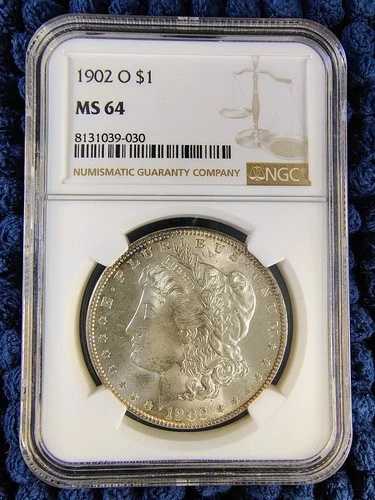1902-O モルガン銀貨 - ニューオーリンズ - 銀90% - NGC MS 64 - 裏面トナー
