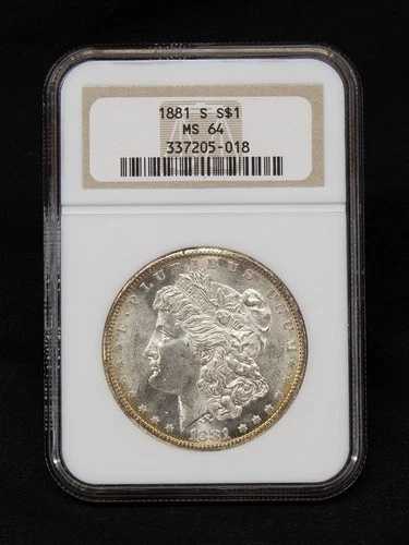 ? 美しい色調 ? 1881-S モーガン $1 NGC MS 64 ? シルバー ダラー ms64