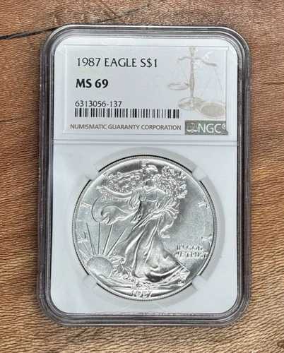 1987年 イーグル S$1 シルバー ドル NGC MS69 ブラウンラベル SKU 6313056-137