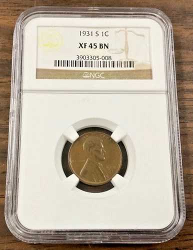 1931年 Sリンカーンセント、NGC XF 45 BN キーデート
