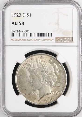 1923年 D ピースドル┃$1 NGC AU 58