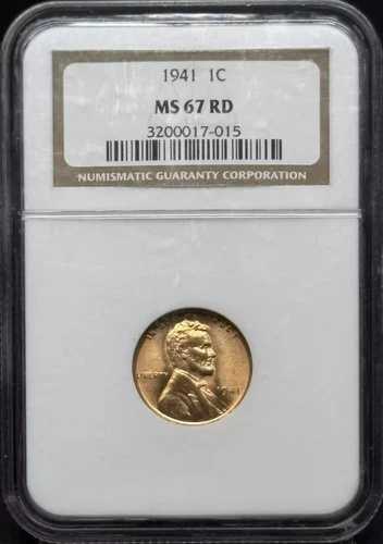 1941年リンカーン小麦セント NGC MS-67 RD