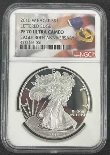 2016年 Wプルーフ アメリカンシルバーイーグル - NGC PF70 ウルトラカメオ - レタードエッジ