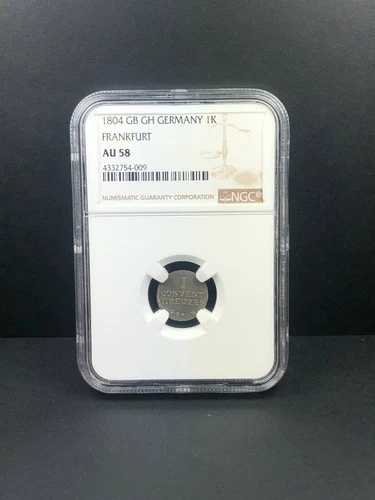 1804 GB GH ドイツ フランクフルト 1クロイツァー、NGC AU 58、ドイツ諸州、KM-295、希少 50,820円
