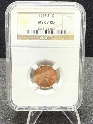 1953-S 1C RD リンカーン・ウィート 1セント NGC MS67RD