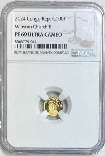 2024年 コンゴ共和国 G100F ウィンストン・チャーチル PF 69 ウルトラカメオ NGC 50,820円