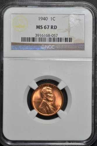 1940年リンカーン・ウィート・セント MS67RD NGCによるスラブ・グレーディング済み、送料無料