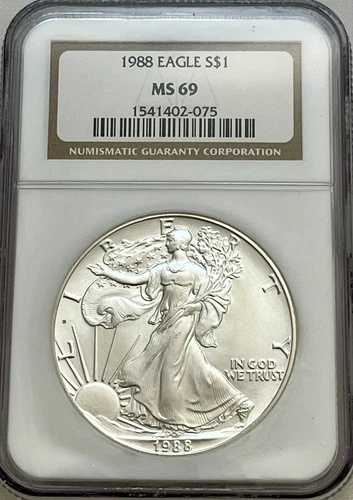 1988年アメリカンシルバーイーグル NGC MS 69