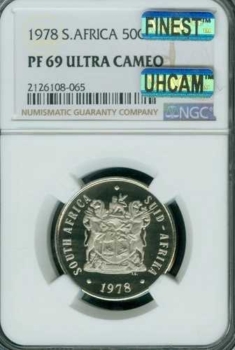 1978年 南アフリカ 50セント NGC PF69 MAC UHCAM & 最高級 & スポットレス *