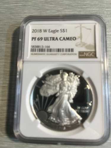 2018 W プルーフ シルバー イーグル NGC PF69 ウルトラ カメオ