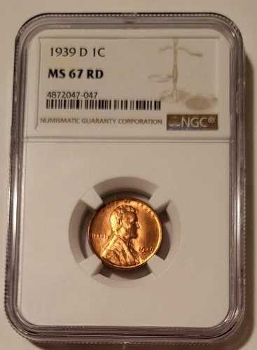 1939 D リンカーン ウィート セント MS67 レッド NGC