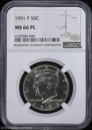 1991-P 50セント プルーフ ケネディ ハーフダラー NGC MS 66 PL | 未流通 UNC BU