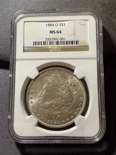 1884-O 1ドル モルガン銀貨 NGC MS 64 #3557592-001 ミントステートコイン #030824-3