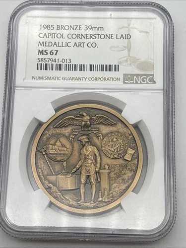 1985年 ブロンズ 39mm キャピトル・コーナーストーン レイド・メタリック・アート社製 - NGC MS 67