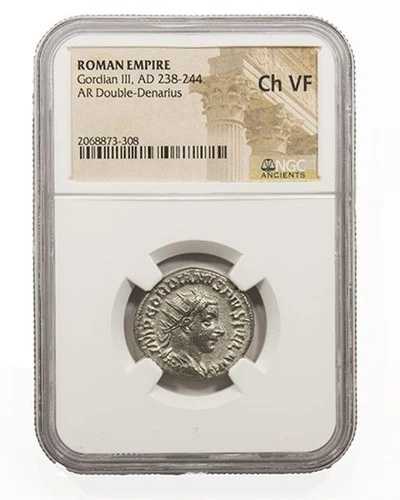 ローマ銀貨 アントニニアヌス・ゴルディアヌス3世認定 NGC VF (西暦238