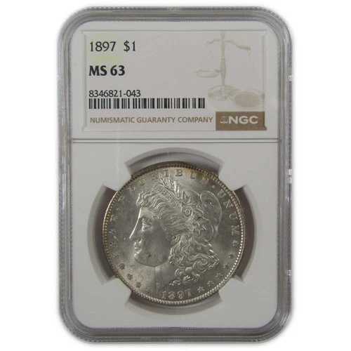 1897年 モルガン・ダラー MS 63 NGC シルバー 未流通 1ドルコイン SKU:I20092