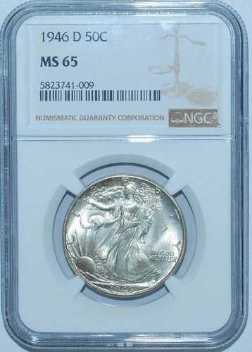 1946年 D NGC MS65 ウォーキング・リバティ・ハーフダラー
