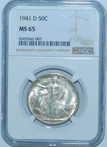 1941 D NGC MS65 歩く自由の女神ハーフドル -