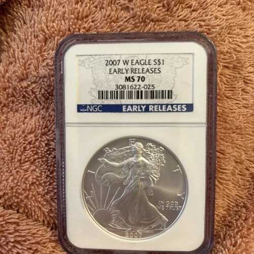 2007-W シルバー アメリカンイーグル アーリーリリース NGC MS70 ウェストポイント造幣局 51,480円