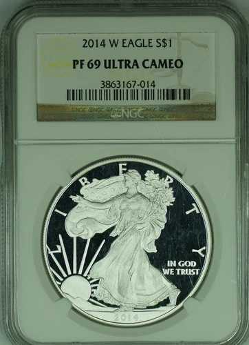 2014-W アメリカン プルーフ シルバー イーグル $1 NGC PF 69 ウルトラカメオ (49)