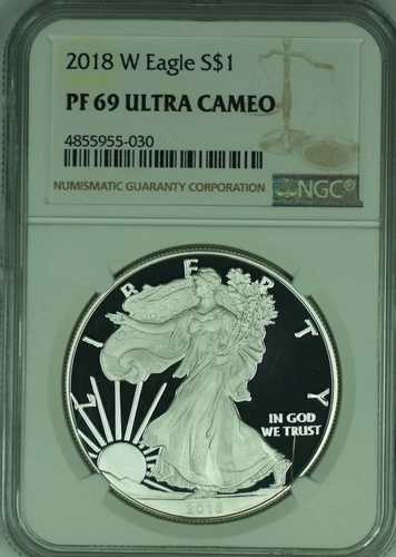 2018-W アメリカン プルーフ シルバー イーグル $1 NGC PF 69 ウルトラカメオ (49)