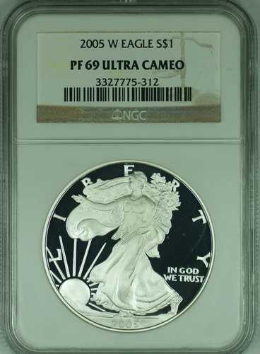 2005-W アメリカン プルーフ シルバー イーグル $1 NGC PF 69 ウルトラ カメオ (49)