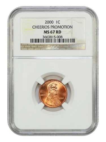 2000 1C NGC MS67RD (「Cheerios」セント) - リンカーンセント (モダン) - ニートプロモーション発行