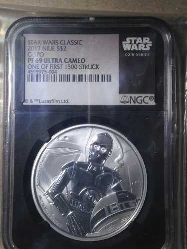 2017 ブラックコア NGC PF69 ニウエ ディズニー スターウォーズ クラシック C-3PO