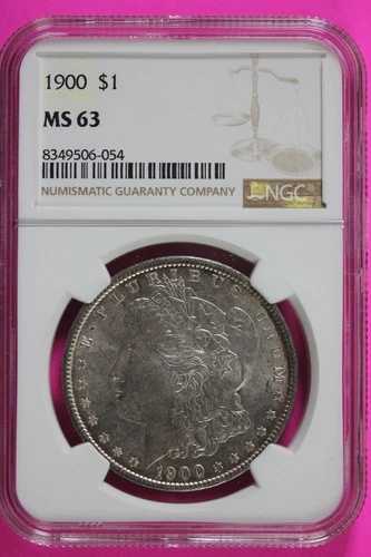 1900年 P MS 63 リバティ モーガンシルバー ドル NGC 認定グレード 本物 680- 55,440円