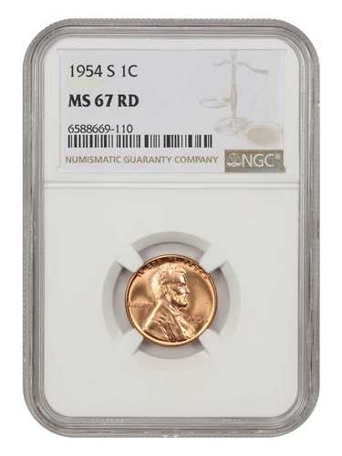 1954-S 1c NGC MS67 RD 51,480円