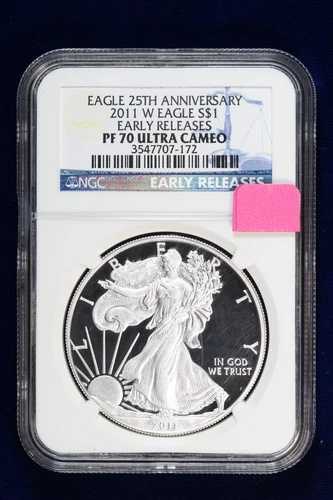 2011-W プルーフ シルバー イーグル NGC PF 70 UC アーリーリリース 25周年記念 49I4